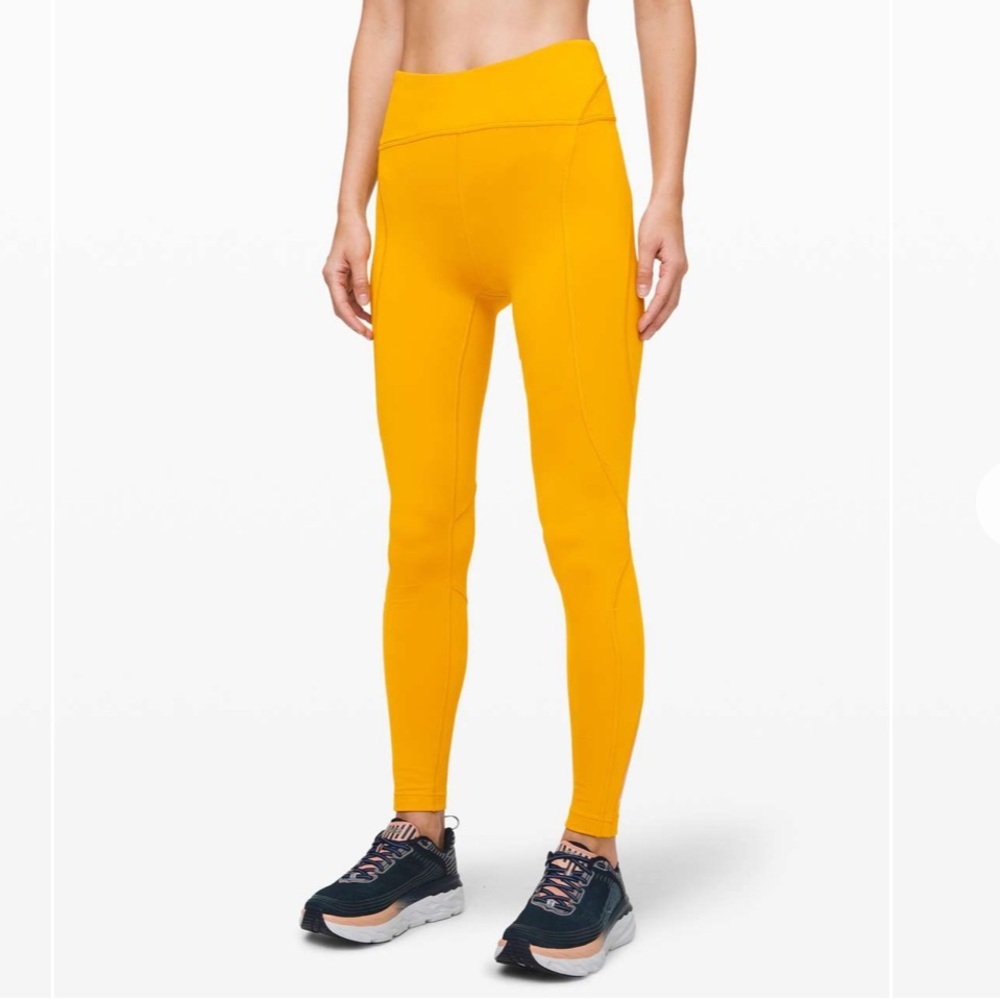 Lululemon Cold Pacer High-Rise Tight in Honeycomb Yellow, NWOT 25” inseam